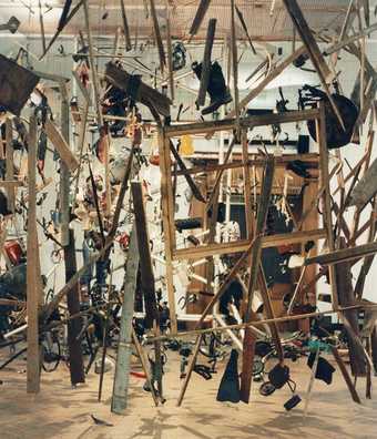 Cornelia Parker's Cold Dark Matter being installed at the Laing Art Gallery, Newcastle